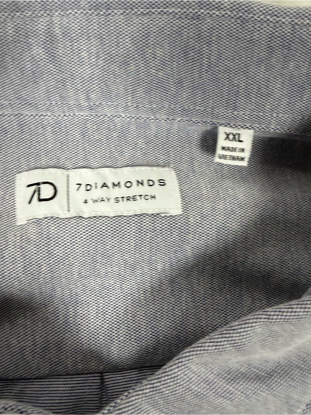 7 Diamonds Men’s Stretch Oxford button down Blue XXL - Picture 3 of 9